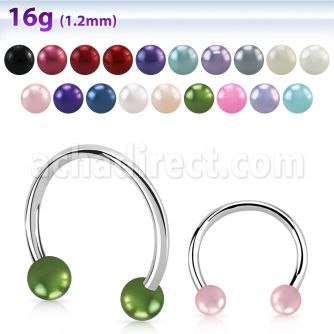cbepr barbell circular acero quirurgico bolas perlas falsas 3mm al por mayor