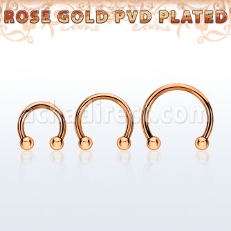 cbettb25 barbel circular acero 316l pvd oro rosa bolas 2 5mm al por mayor