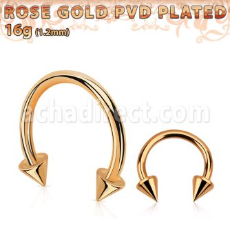 cbettcn barbell circular acero quirurgico pvd oro rosa conos 3mm al por mayor
