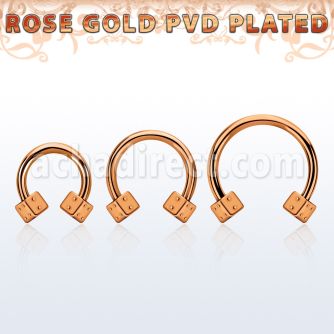 cbettd25 barbel circular acero 316l pvd oro rosa dados 2 5mm distribuidor