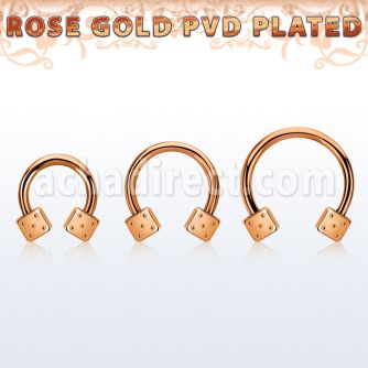 cbettdi barbel circular acero 316l pvd oro rosa dados 3mm al por mayor