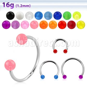cbeuvbl barbell circular diametro acero 316l bolas 3mm acrilico uv usar como arete mayorista