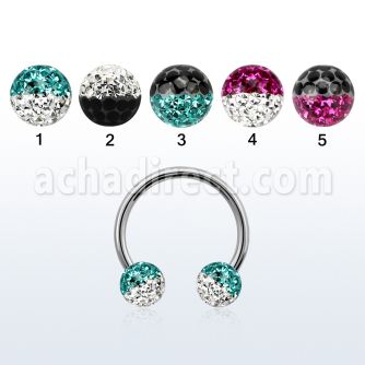 cbfr6e barbell circular acero quirurgico bolas 6mm multi cristal colores distribuidor mayorista