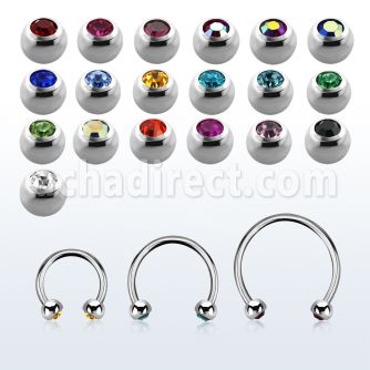 cbjb25xs barbell circular acero quirurgico dos bolas joya