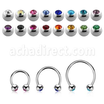 cbjb3xs barbell circular acero quirurgico dos bolas joya