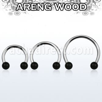 cbmar5l barbell circular diametro acero 316l bolas 5mm madera areng usar como arete al por mayor