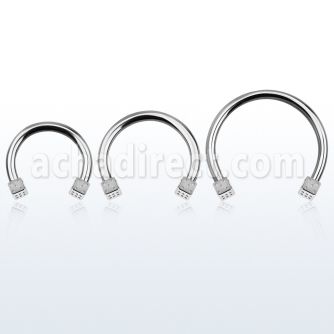 cbmdi4l barbell circular diametro acero 316l 2 dados 4mm usar como arete al por mayor