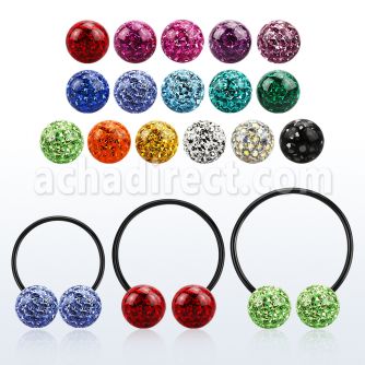 cbmtf10l barbell circular diametro acero 316l anodizado negro bolas multi cristal 10mm venta