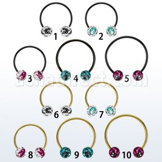 cbmtfc8l barbell circular diametro acero 316l anodizado bolas 8mm multi cristal ferido rayas cebra usar como arete distribuidor mayorista