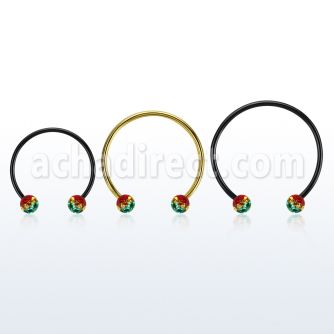 cbmtfr5l barbell circular diametro acero 316l anodizado negro bolas 5mm multi cristal rayas colores rasta distribuidor mayorista