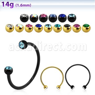 cbmtjb4l barbell circular diametro acero 316l anodizado bolas joya 4mm cristal bisel usar como arete distribuidor