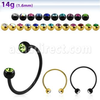 cbmtjb5l barbell circular diametro acero 316l anodizado bolas 5mm joya cristal bisel usar como arete distribuidor mayorista