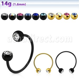 cbmtjb6l barbell circular diametro acero 316l anodizado bolas 6mm joya cristal bisel usar como arete venta