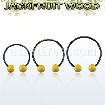 cbmtjf8l barbell circular diametro acero 316l anodizado bolas 8mm madera jaca usar como arete al por mayor