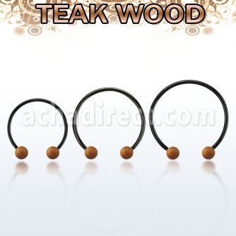 cbmtte5l barbell circular diametro acero 316l anodizado bolas 5mm madera teca usar como arete venta