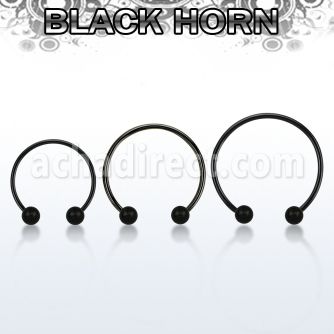 cbmtwk5l barbell circular diametro acero 316l anodizado bolas 5mm madera cuerno negro usar como arete distribuidor mayorista