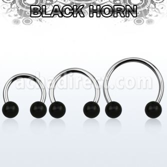 cbmwk8l barbell circular diametro acero 316l bolas 8mm cuerno negro usar como arete mayorista