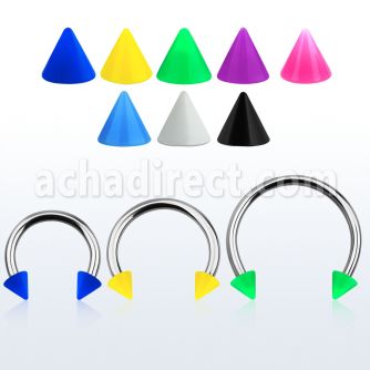 cbsacn5l barbell circular diametro acero 316l conos 5mm acrilico color solido usar como arete distribuidor