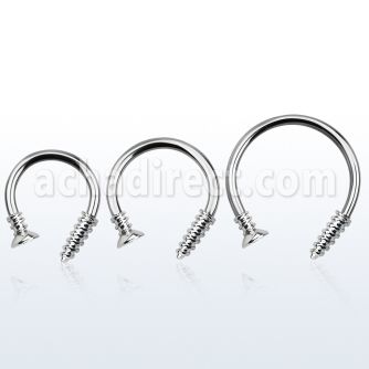 cbscwl barbell circular diametro acero 316l tornillo estrella rosca usar como arete venta