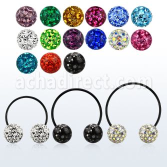 cbstf8l barbell circular diametro acero 316l anodizado bolas 8mm multi cristal usar como arete distribuidor