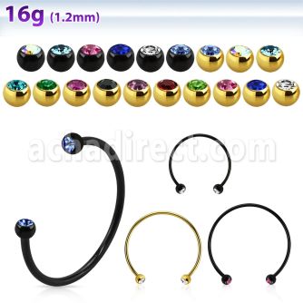 cbstjb3l barbell circular diametro acero 316l anodizado bolas 3mm joya cristal bisel usar como arete venta