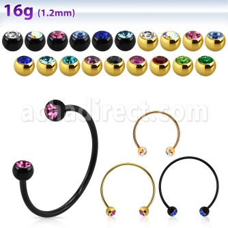 cbstjb4l barbell circular diametro acero 316l anodizado bolas 4mm joya cristal bisel usar como arete mayorista