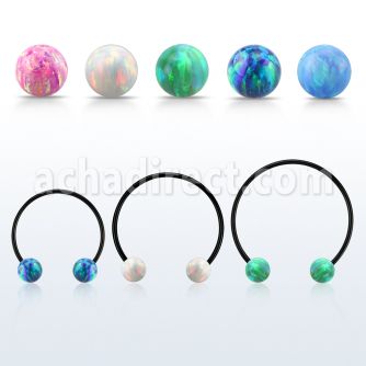 cbstop5l barbell circular diametro acero 316l anodizado bolas 5mm opalo usar como arete distribuidor