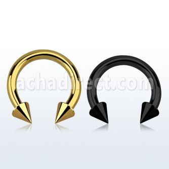 cbtcn8 barbell circular acero quirurgico pvd negro 3mm conos 6mm rosca interna distribuidor mayorista