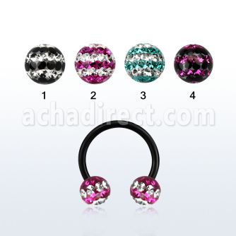 cbtfr6d barbell circular acero quirurgico anodizado bolas 6mm multi cristal triple linea venta