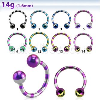 cbtlb14 barbell circular acero quirurgico pvd rayas cebra bolas 5mm distribuidor