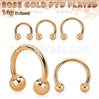 cbttb4 barbel circular acero 316l pvd oro rosa bolas 4mm al por mayor