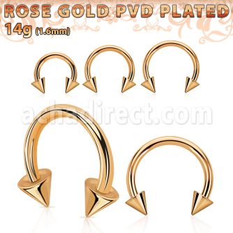 cbttcnm barbel circular acero 316l pvd oro rosa conos 4mm distribuidor mayorista