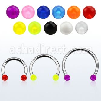 cbuvb4l barbell circular diametro acero 316l bolas 4mm acrilico uv usar como arete distribuidor