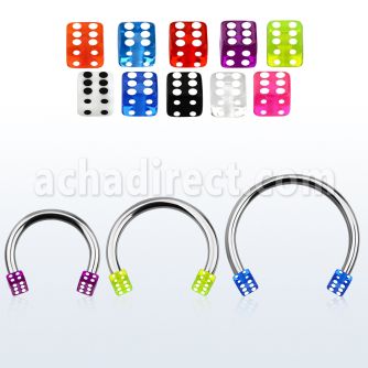 cbuvdi4l barbell circular diametro acero 316l dados 4mm acrilico uv usar como arete distribuidor mayorista