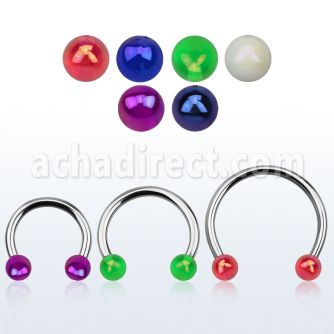 cbvbab5l barbell circular diametro acero 316l bolas 5mm acrilico recubrimiento ab usar como arete mayorista