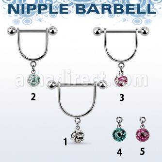 cfrsnp6 barbell pezon estribo acero quirurgico bolas 5mm bola 5mm multi cristal ferido rayas cebra mayorista