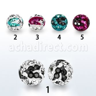 cmfr6 bola 6mm multi cristal ferido rayas cebra rosca mayorista