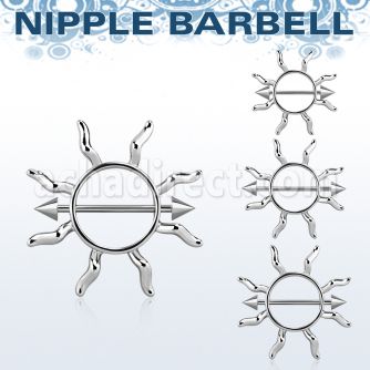 cnnp104 pezonera sol estilo janet jackson barbell acero quirurgico conos 5mm mayorista