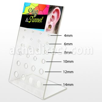 dac85 display acrilico piercings display vacio 24 agujeros plugs tornillo dilataciones tunel venta