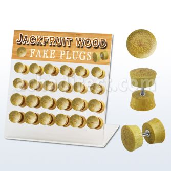 dacb174 display acrilico 24 plugs falsos madera jaca barra acero quirurgico 8mm 10mm al por mayor