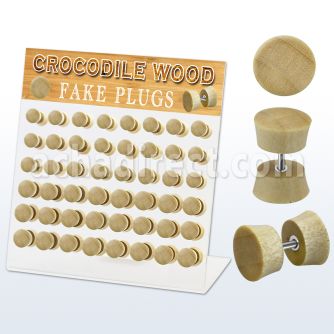 dacb179 display acrilico 48 plugs falsos madera cocodrilo barra acero quirurgico 8mm 10mm distribuidor
