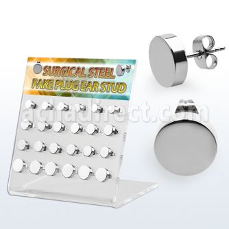 dacb187 display 12 pares piercings oreja plugs falsos acero 316l brillo espejo mayorista