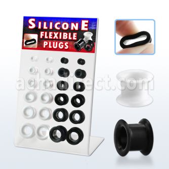 dapg14 display 24 dilataciones tunel silicona negra blanca 4mm 14mm distribuidor