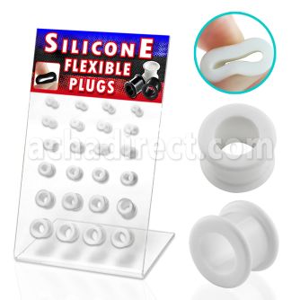 dapg25 display 24 dilataciones tunel silicona blanca 4mm 12mm venta