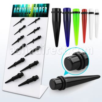 dapg86 display 12 expansores acrilicos anillos goma dobles 3mm 10mm. un color por display venta