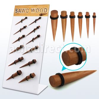 dapg92 display 12 expansores madera coco anillos goma dobles 3mm 10mm distribuidor mayorista