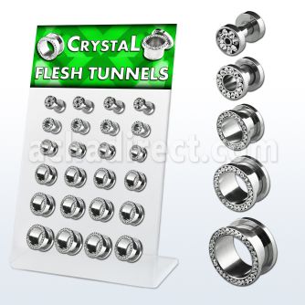 dapg9 display 20 dilataciones tunel acrilicas cristal 4mm 12mm mayorista