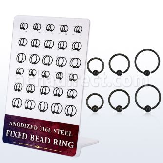 dbedr3 display 60 aro cuenta fija acero 316l anodizado negro 2.5 bola 3mm distribuidor mayorista