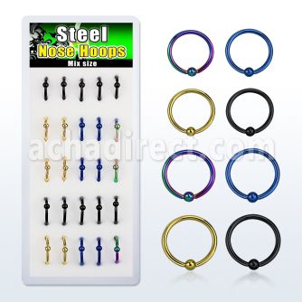 dcrtes caja 25 aros bola presion ceja acero 316l anodizado bola 2 5mm 8mm 10mm distribuidor mayorista