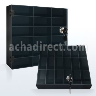 dcs18kp vitrina vacia piercings 18 compartimentos 3.2cm x 6.5cm. cerradura llaves al por mayor